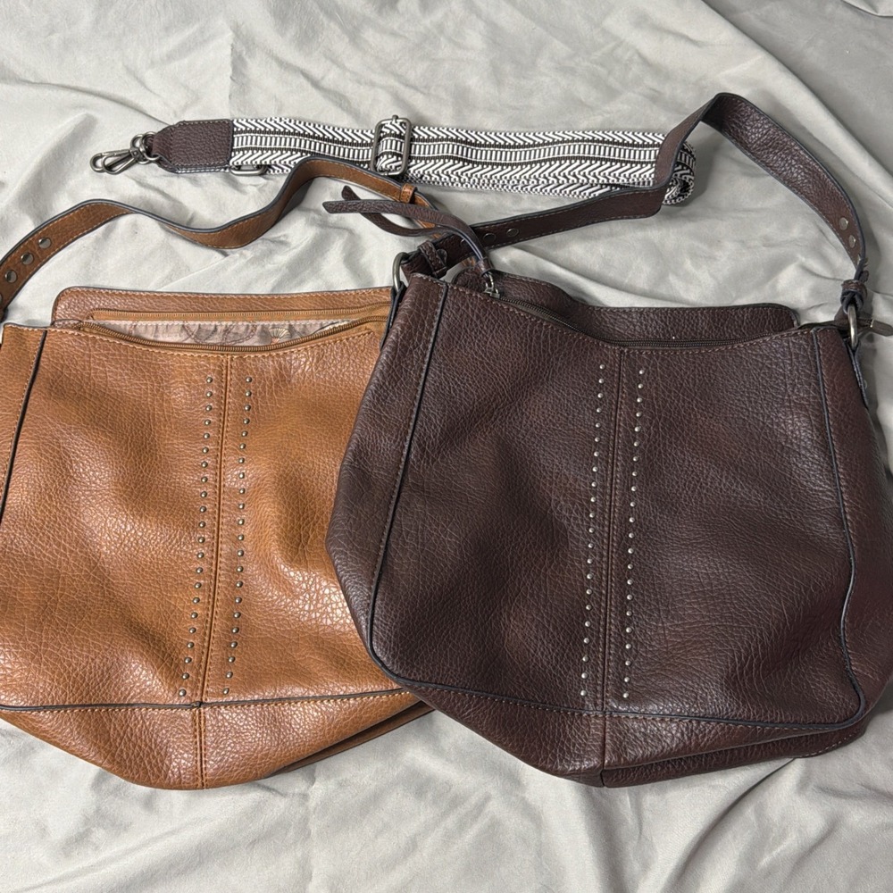 (2) Montana West Hobo Bag Crossbody Purse  Handbags Light Brown & Coffee